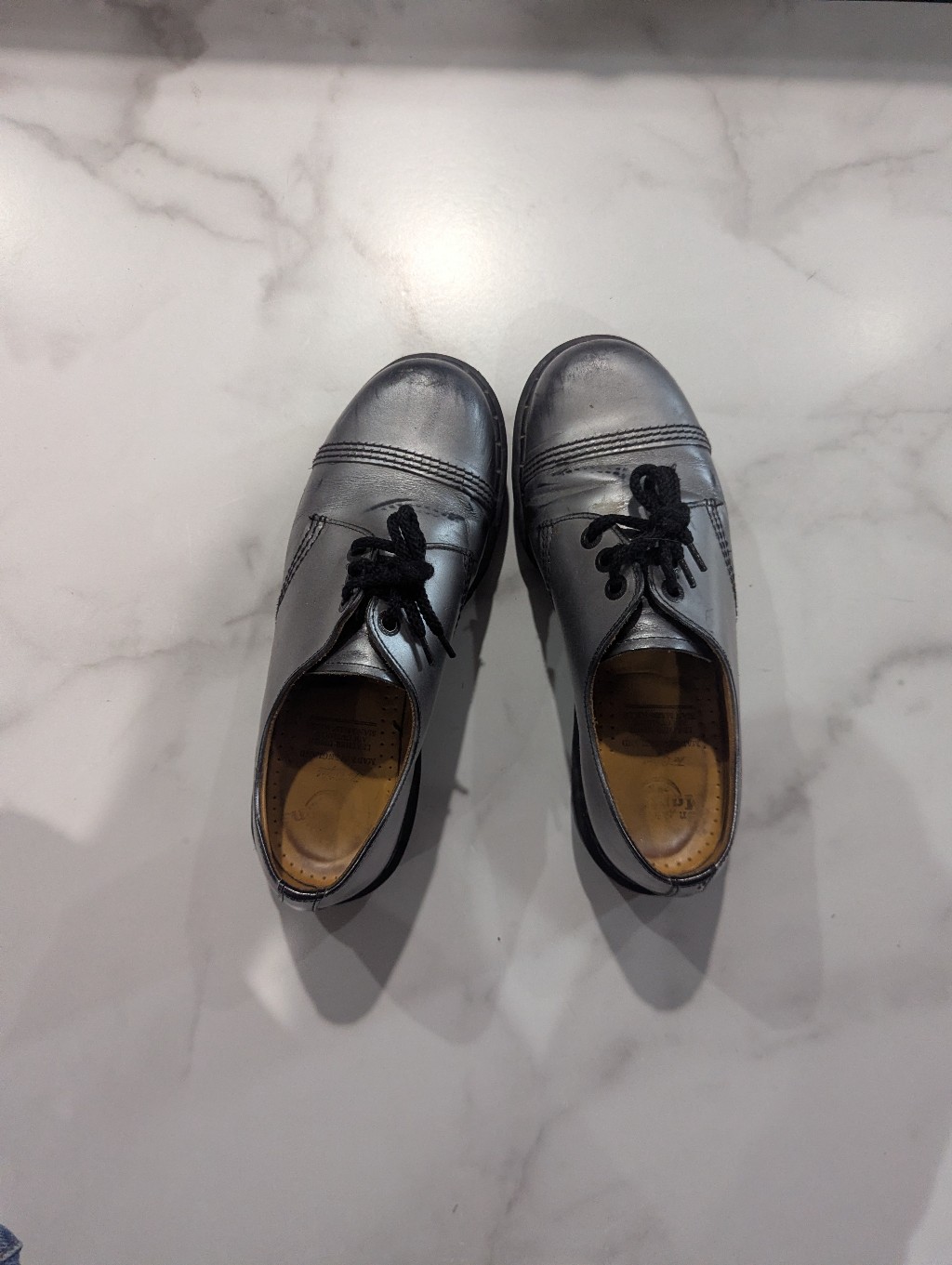 Dr. Martens Silver Ankle Oxfords Sz 8